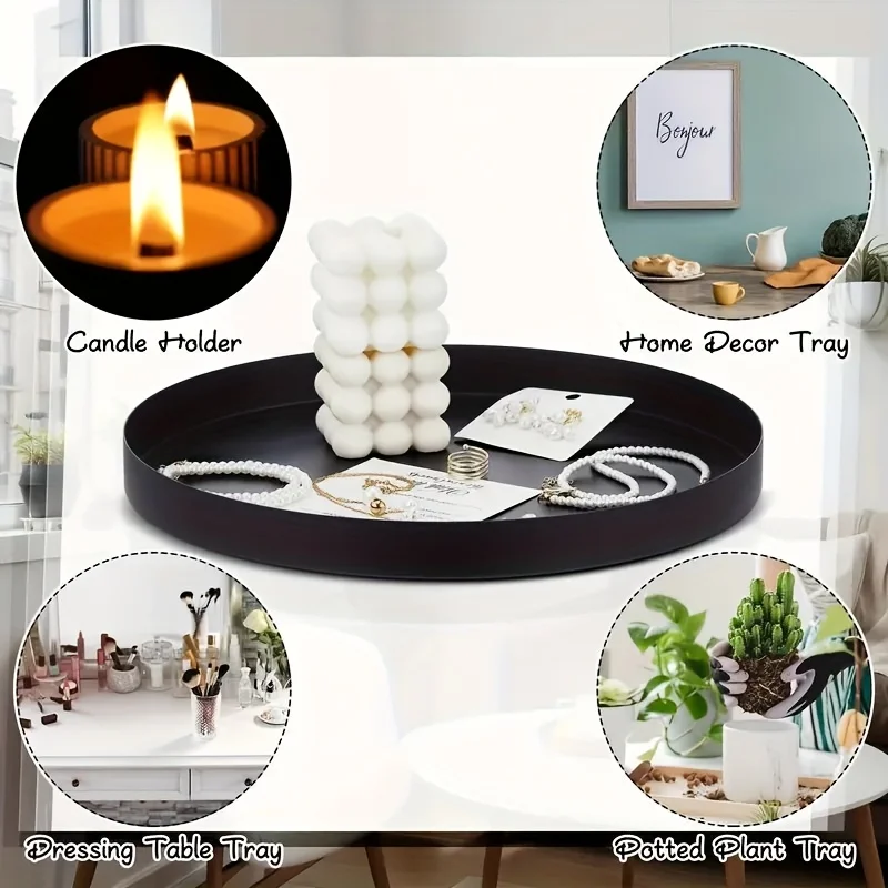 Bandeja circular ABS preta mod - Silk Candle avaliação e preço