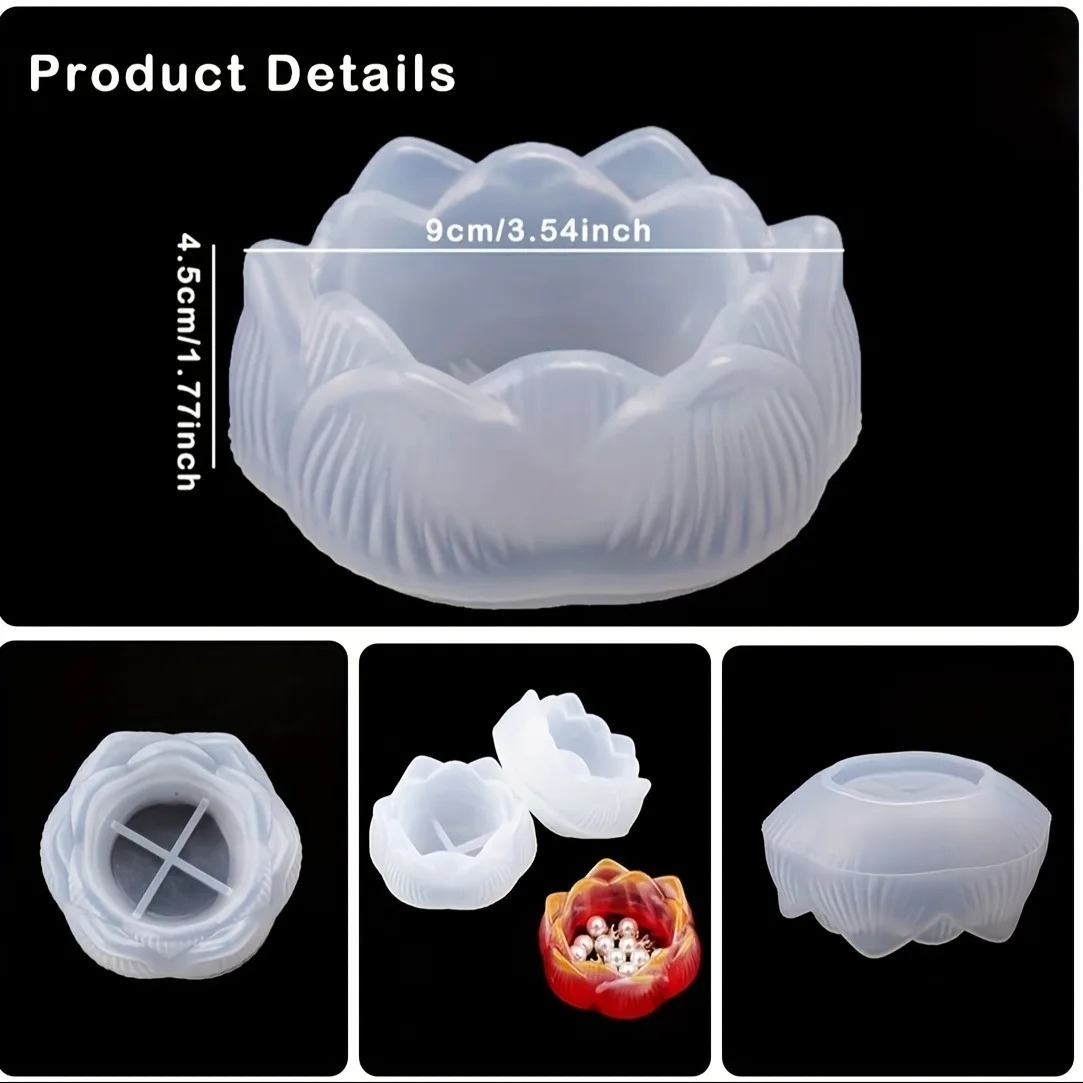 1pc diy flor de lótus moldes d - Candle Containers avaliação e preço