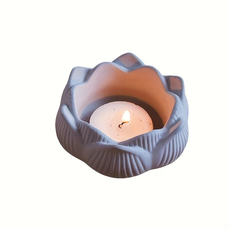 1pc diy flor de lótus moldes d - Candle Containers avaliação e preço