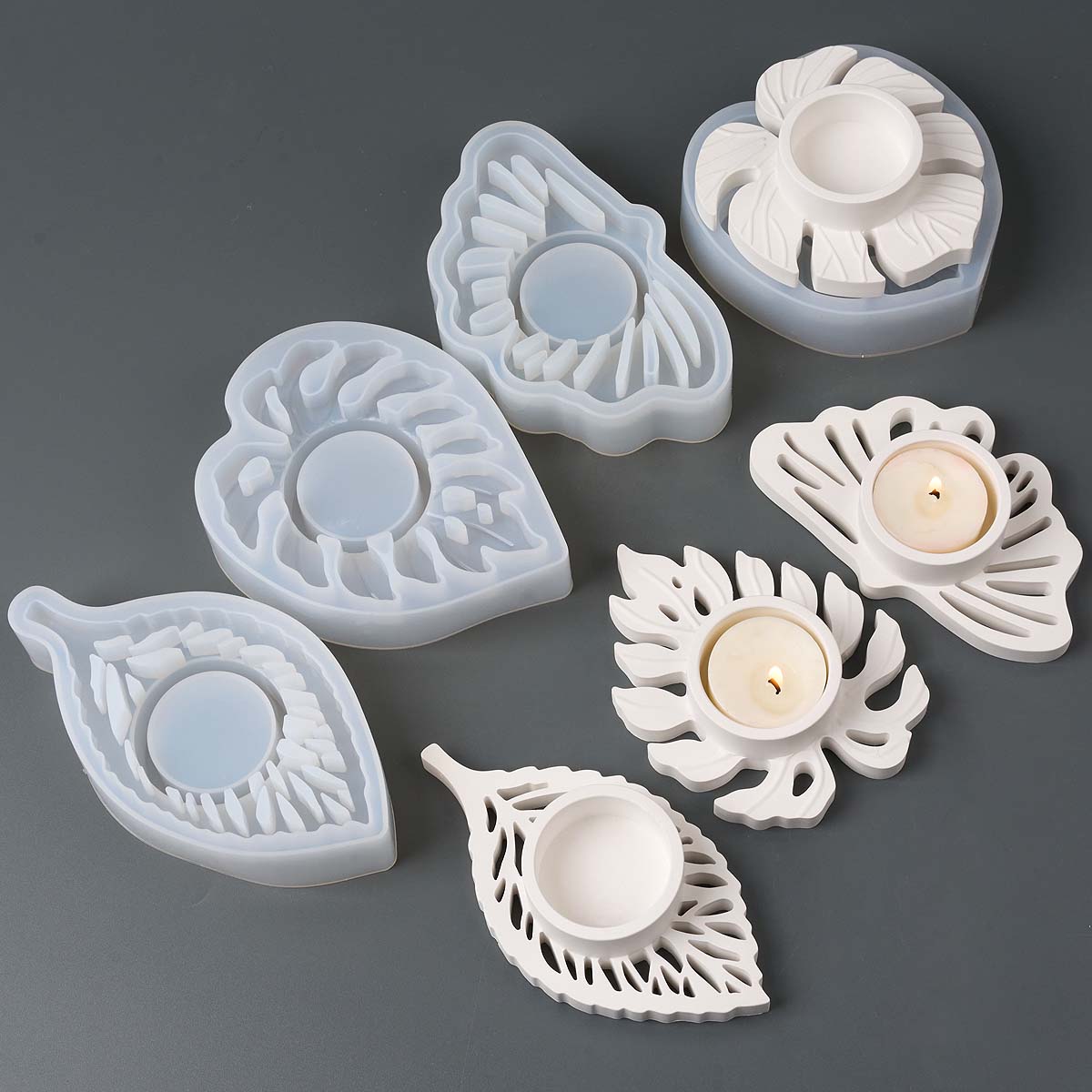 Folhas castiçal molde de silic - Candle Lighter avaliação e preço